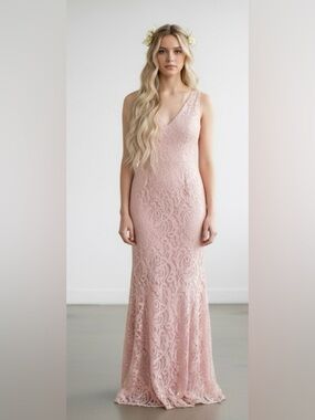 NWT -MADE for Impulse Elegant Dusty Rose Pink Lace Sleeveless Dress